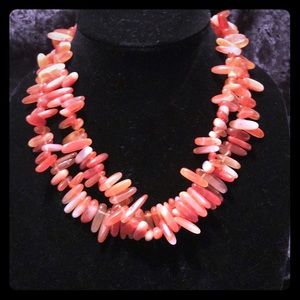 Carnelian necklace double strand